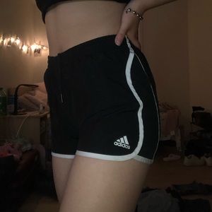 Classic white and black ADDIDAS athletic shorts